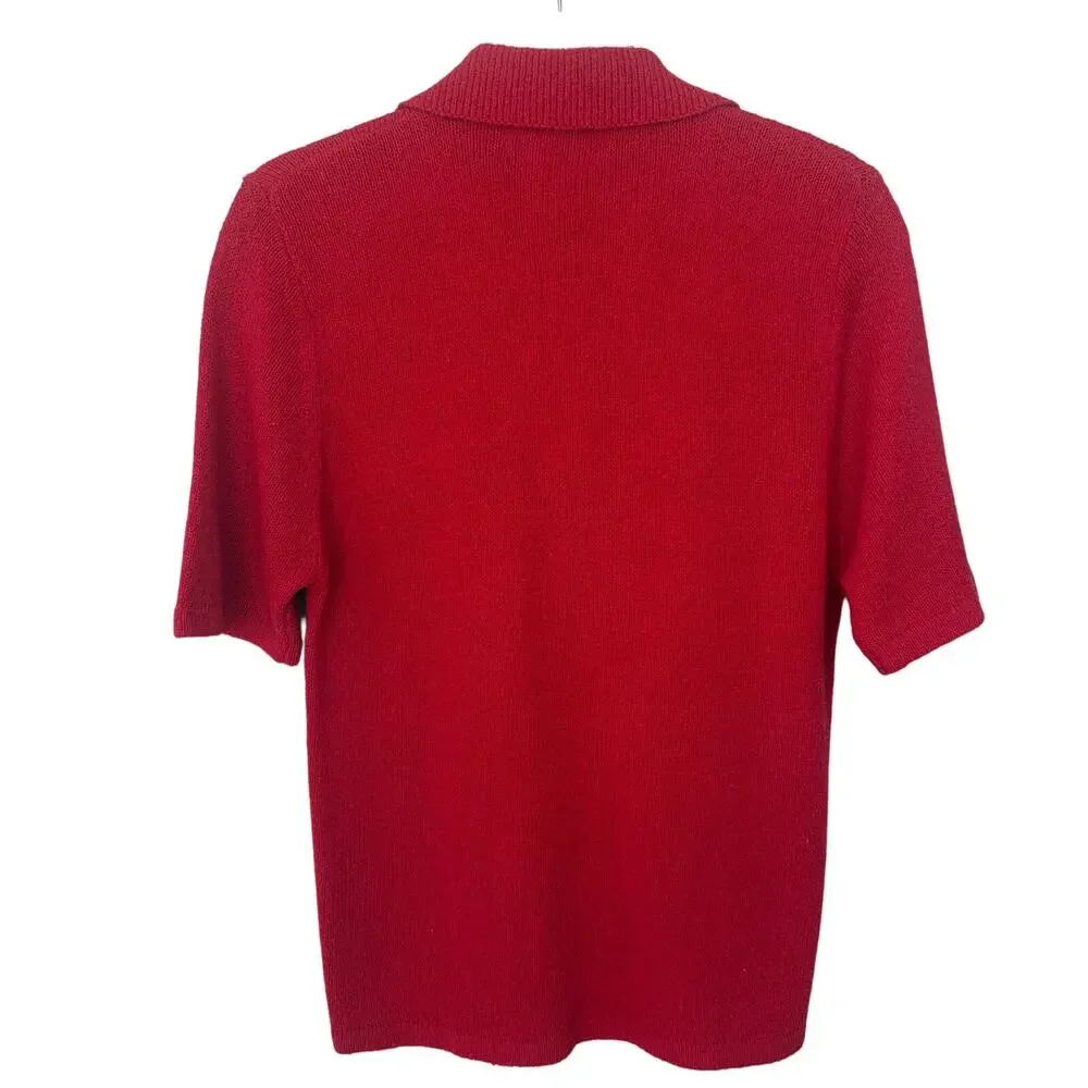 Vintage Sage Harbor Size Small Silk Blend Red Sweater